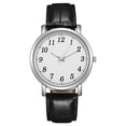 thumbnail image 2 of Resicozy Watches for Men with Leather Strap Dress Watch Quartz Wrist Watch Business Casual Watches Gift Black with White Face, 2 of 3