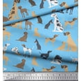 thumbnail image 3 of Soimoi Blue Cotton Cambric Fabric Mix Dog Fabric Prints By Yard 42 Inch Wide, 3 of 3