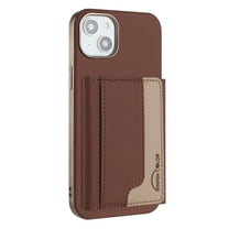 Allytechgroup Case for Apple iPhone 15, 2-in-1 Detachable Card Holder Magnetic RFID Blocking Wallet Shell [Compatible with MagSafe] Stand PU Leather Cover with Credit Card Slots/Cash Slots, Brown