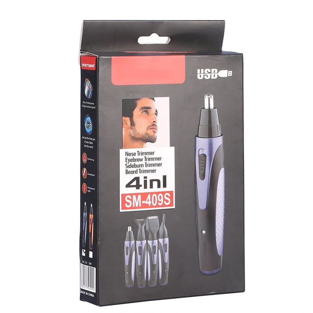Recortador de nariz para hombres, recortador de orejas para hombres, recargable automático, juego de recortador para hombres, diseño fácil de usar Jadeshay A
