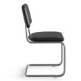 thumbnail image 5 of Pemberly Row Modern Vegan Leather Side Chair (Set Of 2) in Black, 5 of 6