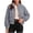A03-Gray, variant on Womens Gingham Cropped Jacket Long Sleeve Zip Up Casual Plaid Coat Fall Bomber Jackets