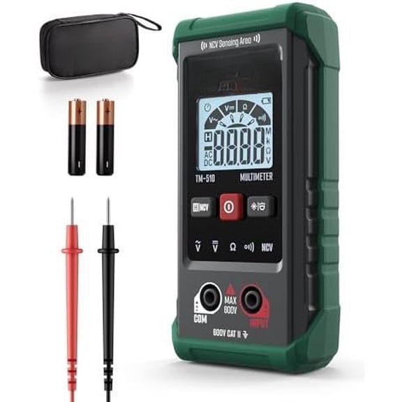TM-510 Digital Multimeter, 4000 Counts,  Measurement, -Ranging Voltmeter;  Tester with Non-Contact  Function, Measures  , Resistance, Continuity -