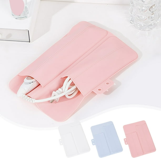 Fiudx Bolsa de Almacenamiento para Rizador de Pelo, Tapete de Silicona Resistente Al Calor, Protector de Viaje Portátil, Aislante Térmico Multiusos, Organizador para El Hogar o Viajes, Flexible y Dur