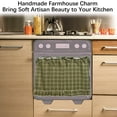 thumbnail image 6 of Handmade Farmhouse Oven Skirt, Handmade Oven Skirts Curtain Cover, Effortless Install, Hide Clutter for Stove Washer, Tabs & Ruffled Trim, 23.6*17.7In Green, 6 of 9