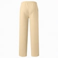 thumbnail image 4 of TAmten Boy Pants Size 10-12 Boys Baggy Sweatpants Open Bottom Straight Wide Leg Athletic Joggers Casual Drawstring Elastic Waist Sweat Pants with Pockets(Beige,13-14 Years), 4 of 5