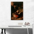 thumbnail image 2 of ARTCANVAS The Holy Family with Angels 1645 Canvas Art Print by Rembrandt van Rijn - Size: 26" x 18" (1.50" Deep), 2 of 9