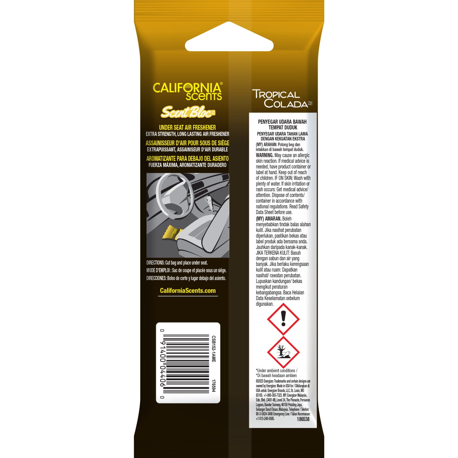 Désodorisant pour voiture California Scents Scent Bloc, parfum Tropical Colada