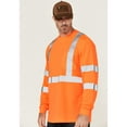 thumbnail image 2 of Hawx Work Gear Men's Hi-Vis Reflective Long Sleeve Work T-Shirt - HHVSU24104-OR XX-, 2 of 4