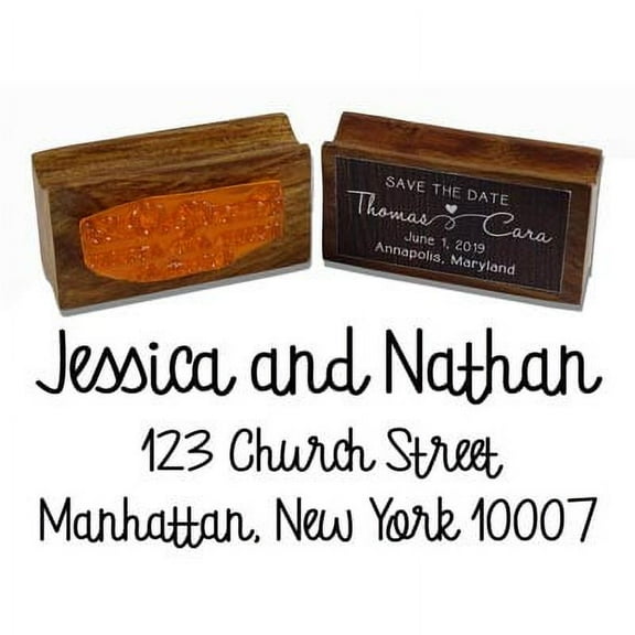 Printtoo Custom Personalized Family Address Return Envelope Wood Mounted Rubber Stamp