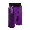thumbnail image 5 of Shiny Metallic Wet Look Sequin Shorts for Men Summer Elastic Waist Straight Leg Sparkly Sequin Shorts with Pockets, 5 of 6