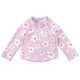 thumbnail image 1 of by Green Sprouts Baby Long Sleeve Zip Rashguard Shirt, Light Pink Large Blossoms, 24 Months, 1 of 2