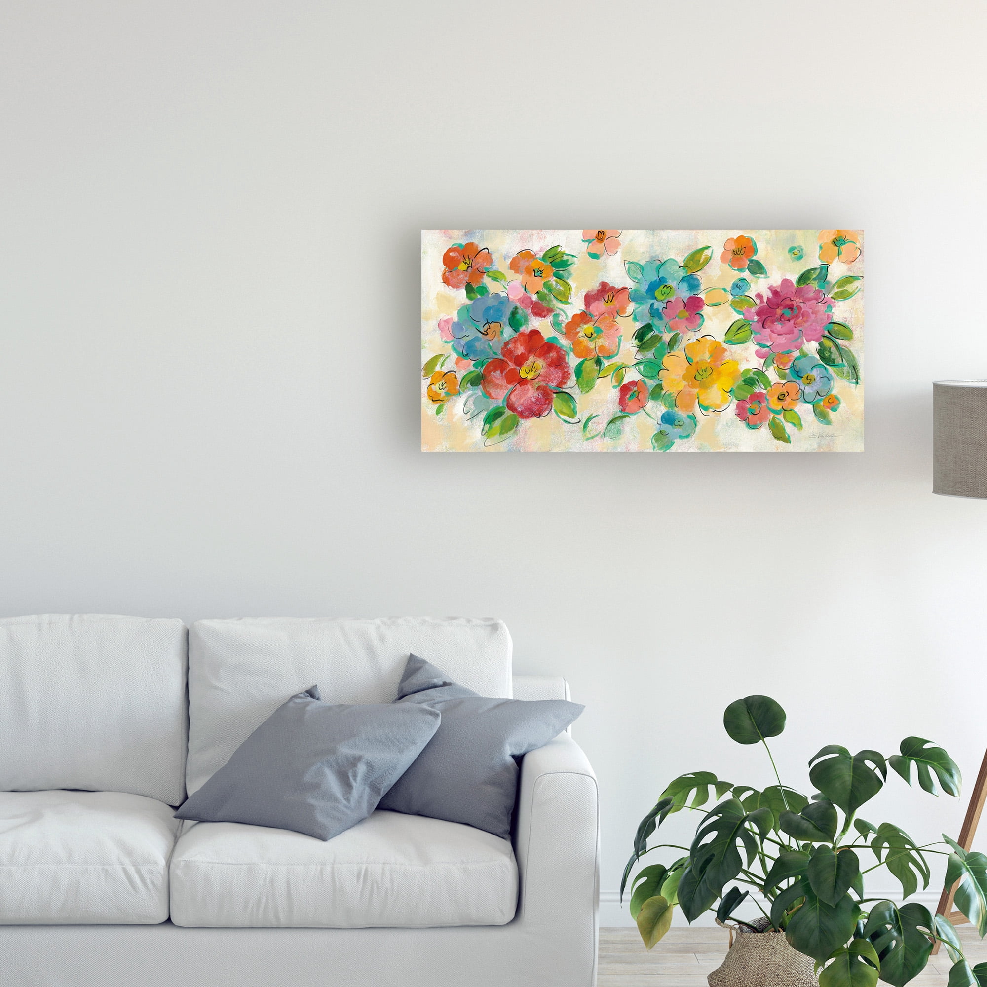 Trademark Fine Art 'Playful Floral Trio I' Canvas Art by Silvia Vassileva