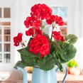 thumbnail image 7 of Set of 3 Silk Red Geranium Bouquets - For Spring and Summer Floral Arrangements, Centerpieces and Home Decor, 7 of 7