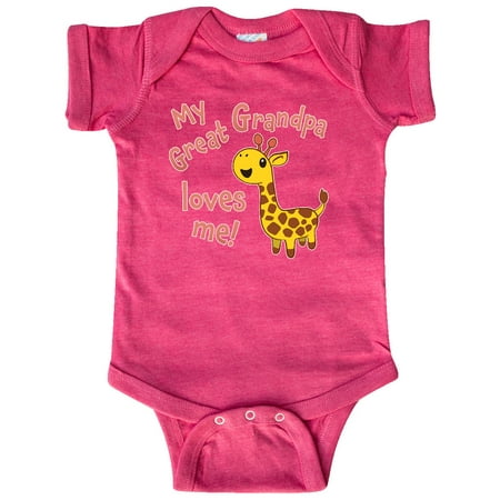 

Inktastic My Great Grandpa Loves me- cute giraffe Gift Baby Boy or Baby Girl Bodysuit