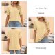 thumbnail image 5 of Blusa de manga corta con estampado de jacquard hueco, blusa de manga corta con cuello redondo, camisa hueca de manga corta, blusa de color puro, acabado de lujo, 5 of 6