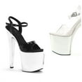 thumbnail image 3 of Ellie Shoes E-821-Chrome 8" Heel Womans Chrome Sandal. 7 / Clear/Silver, 3 of 3