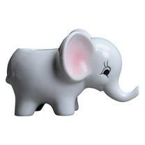 Charming Elephant Plant Pot, White Ceramic Planter with Ears, Two Size Options for Flower Pot and Indoor Greenery, Unique Home Decor Accent