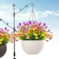 thumbnail image 6 of 6 Bundles Calla Lily Artificial Flowers Outdoor Decorations, Fake Flowers No Fade UV-Resistant Faux Plastic Flower Indoor Outside Hanging Planter Home Kitchen Garden Porch Decor (Multi), 6 of 17