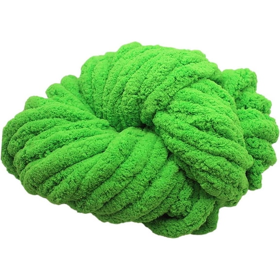 XmhyTop Chunky Chenille Yarn Super Bulky Yarn Plush Yarn Thick Yarn Acrylic for DIY Crafts Crocheting Hand Knitting Hat Blanket,Green
