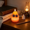 thumbnail image 4 of AOMXGD 2Pcs Owl Pumpkin LED Flameless Candles, Flickering Flame Lamp For Halloween Party Window Table Autumn Home Styling, 4 of 6
