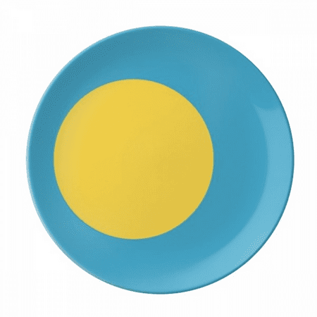 

Palau National Flag Oceania Country Symbol Plate Decorative Porcelain Salver Tableware Dinner Dish