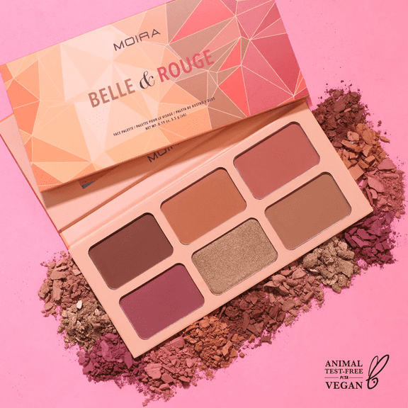 PALETA DE ILUMINADOR Y CONTORNO MOIRA COSMETICS BELLE & ROUGE