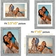 thumbnail image 4 of chalian  4x6 Picture Frame Set of 4, Display Pictures 3.5x5 with Mat or 4x6 without Mat, Engineered Wood with Shatter Resistant Plexiglass, Small Photo Frames for Wall or Tabletop Display, Grey, 4 of 16