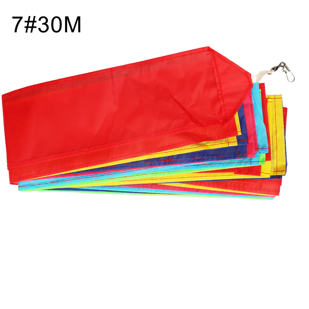 10/15/30m Rainbow Color Blocking Long Kite Tail Line Outdoor Sports Accessory 