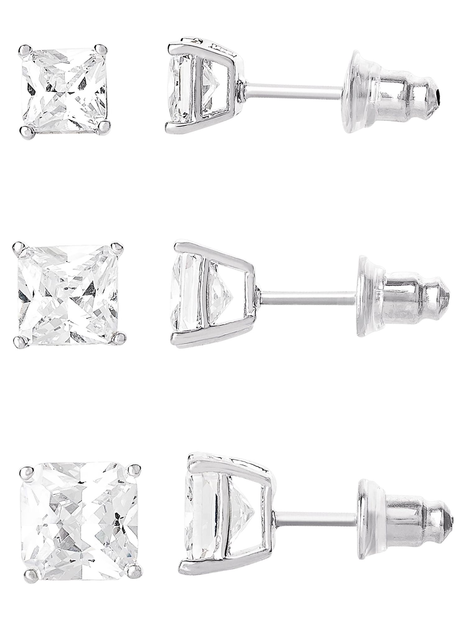 Believe by Brilliance Women's Silver Plated Cubic Zirconia Earrings photo 2