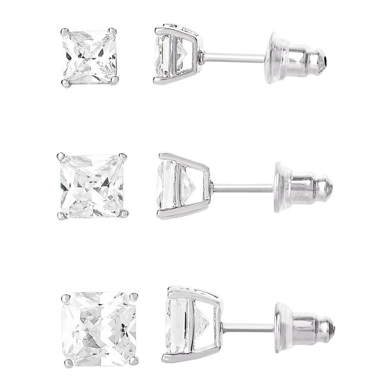 Brilliance-Fine Women's Silver Plated Cubic Zirconia Square Brilliance-Fine Women's Silver Plated Cubic Zirconia Square