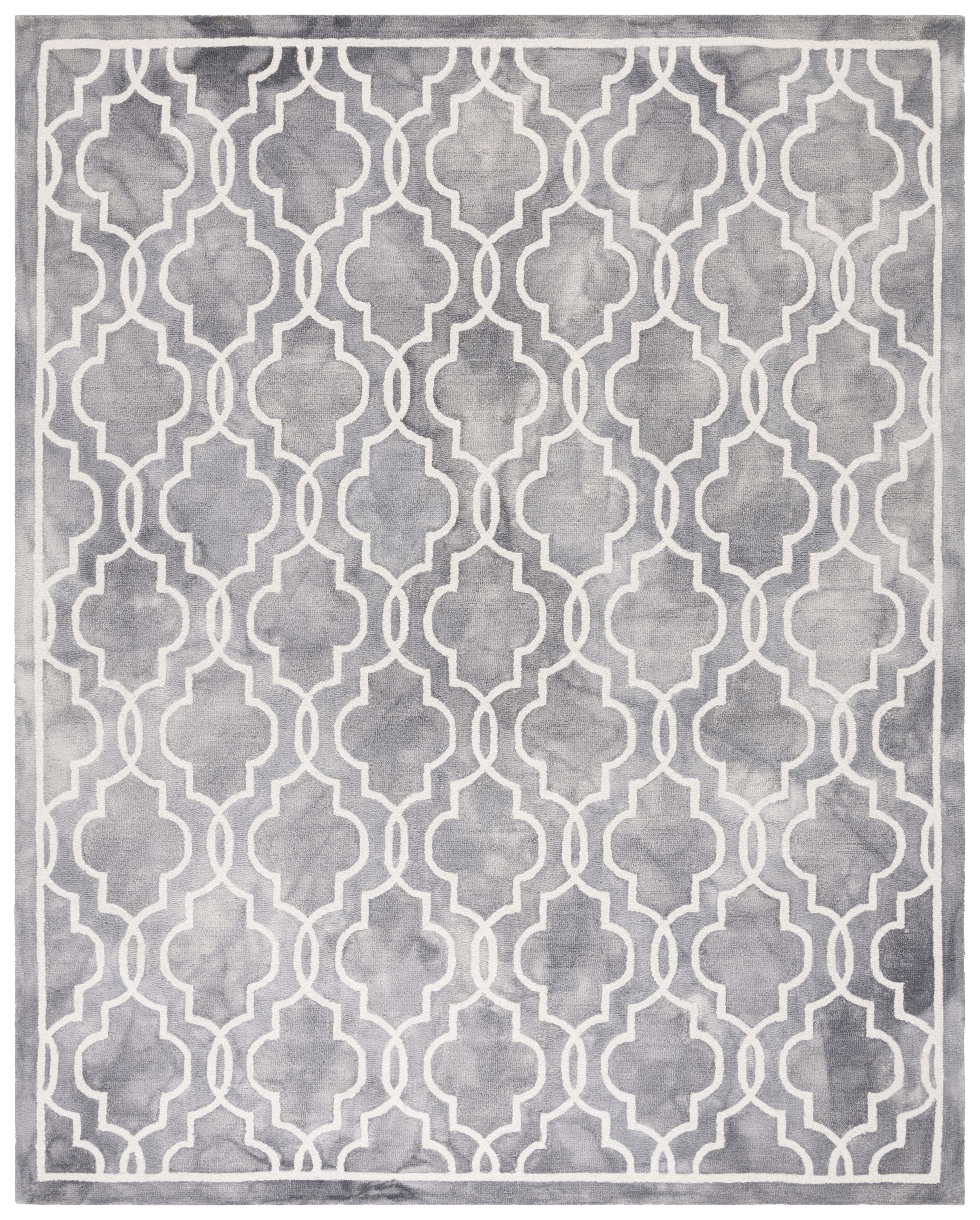 Safavieh Dip Dye Leighton Geometric Wool Area Rug, Gray/Ivory, 9' x 12'