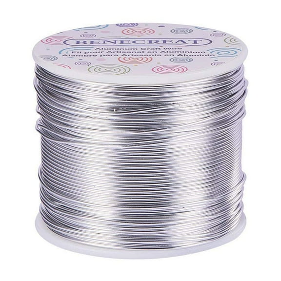 12 17 18 Gauge Aluminum Wire (17 Gauge380FT) Anodized Jewelry Craft Making Beading Floral Colored Aluminum Craft Wire - Silver Gainsboro