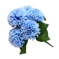 thumbnail image 4 of Ramo de flores artificiales de 5 cabezas Ceremonia de banquete de boda Decoración floral Tela de seda Flor falsa con hojas, Azul Eigraketly HA6561-04B, 4 of 6