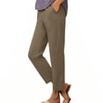 thumbnail image 5 of Womens Casual Wide Leg Pants with Pockets, High Waist Flowy Trousers for Office Work or Travel Lightweight Comfy Lounge Bottoms, 5 of 6