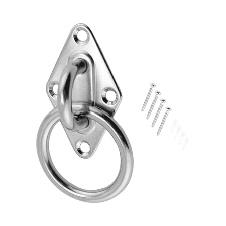 Pad Eye Plate with Wall Mount Hook Hanger with Screws and Anchors Hanging Hardware Stainless Steel for Marine Deck Hardware Swing Chair 6mm