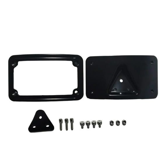 BIBABLYKE Motorcycle Curved Laydown License Plate Stand Holder Mount Bracket for Enhanced Vehicle Look Easy Installation