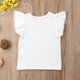 thumbnail image 4 of Bebé Niño Bebé Niña Top Básico Liso Volantes Camiseta Blusa Ropa Casual (1-2 Años Blanco), 4 of 5