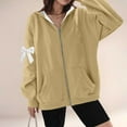 thumbnail image 2 of Womens Zip Up Hoodies Long Sleeve Oversized Sweatshirts Bows Y2K Jacket Pockets 2026 Fall Outfits Fashion Clothes, 2 of 4