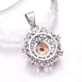thumbnail image 2 of Morganite, Cubic Zirconia 925 Silver Platinum Plated Pendant 1.00" P78627, Morganite Pendant, Gift For Her, Round Pendant, Peach Pendant, 2 of 2