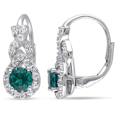 Everly Women's Created Sapphire and Created Emerald Sterling Silver Earrings