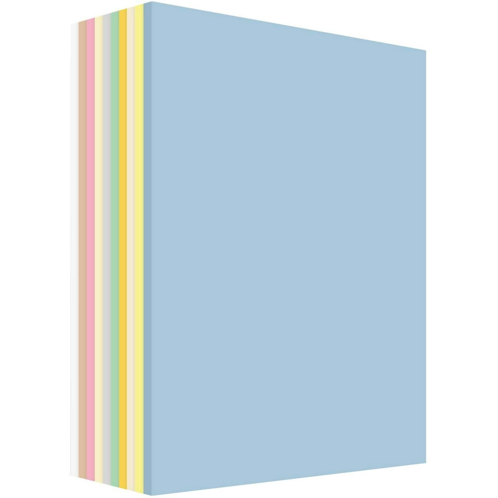 Pastel Color Card Stock Paper 10 Assortment Colors of 10 Each, 67 Lb