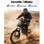 Peak 3000W Electric Dirt Bike for Adults, 37-100 Miles, 60V 35AH, Max 38Mph,Anti-Theft Alarm E-Bike, 25Tire,Hydraulic Disc Brakes E-Mountain Bike