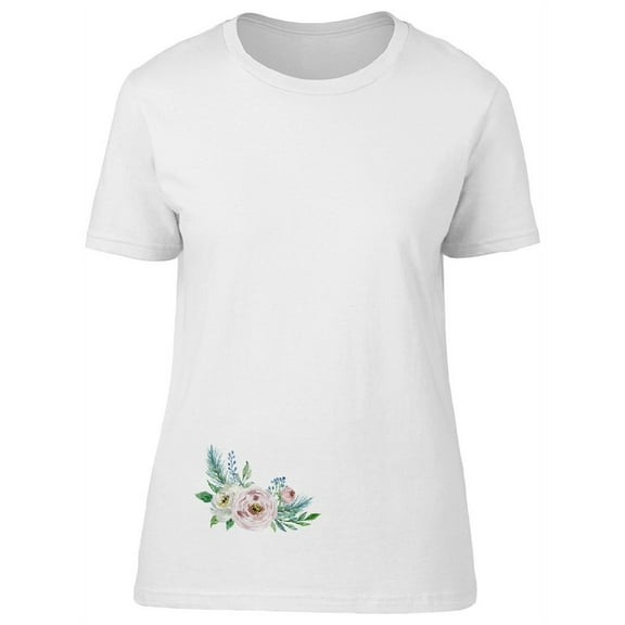 Cute Flowers, Watercolor, Spring T-Shirt Women -Image by Shutterstock, Female Large