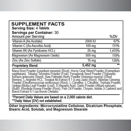 Angry Supplements Monster Test Men's Testosterone Booster for Strength, Muscle Mass and Drive (4-Pack)