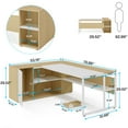 thumbnail image 7 of Tribesigns 71 inch L Shaped Executive Desk with Cabinet Storage, Rustic Brown Business Furniture Desk Workstation with Shelves for Home Office, 7 of 7