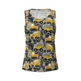 thumbnail image 4 of Xecao Excavator At Work print women's scoop neck, loose-fit workout tank tops for the gym., 4 of 9