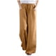 thumbnail image 2 of ICHUANYI Clearance Women's Cotton Linen Loose Drawstring Belt Casual Wide Leg Pants(Yellow, XXL) ICHUANYI WER2023080907814, 2 of 5