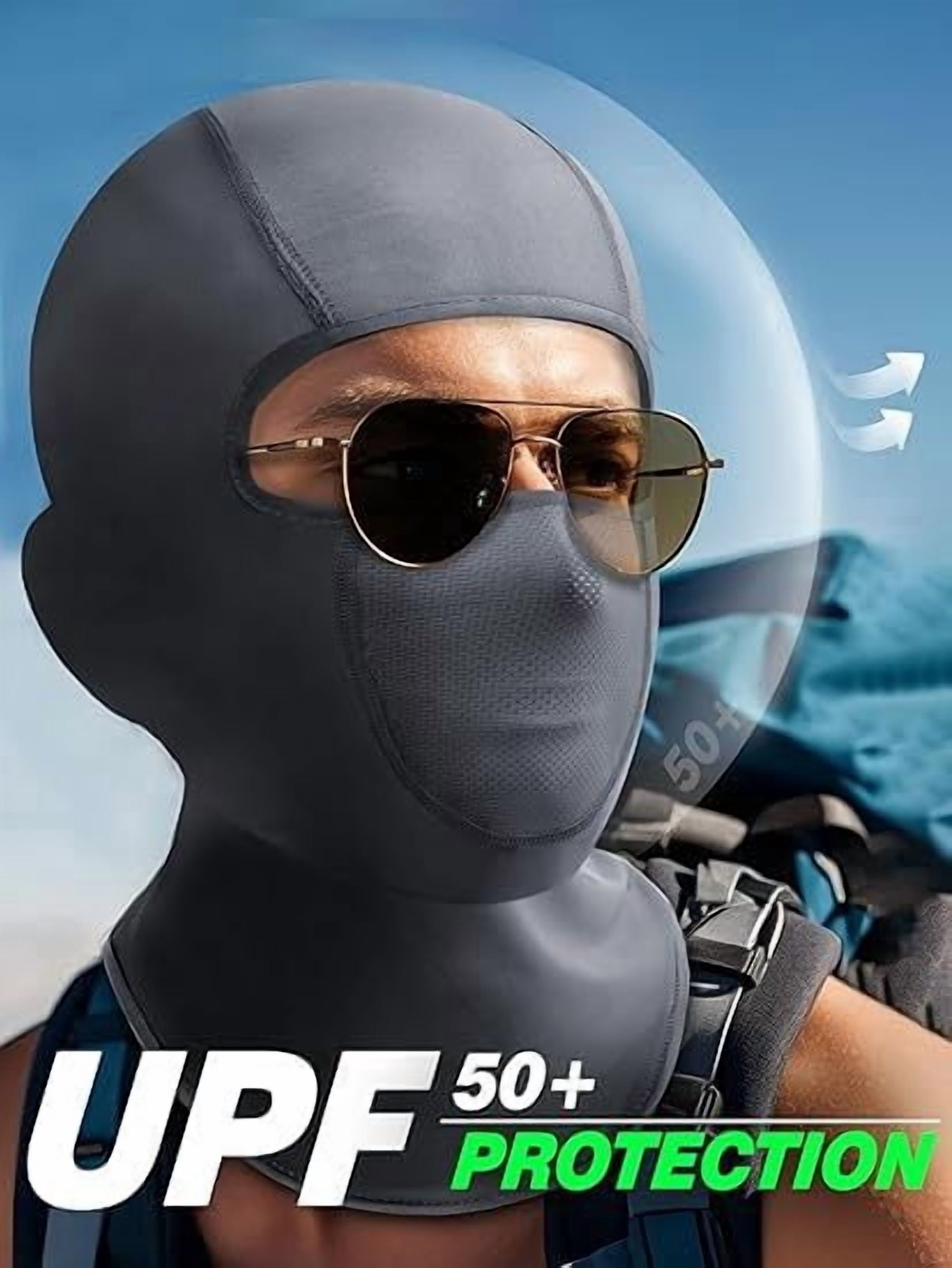Cooling Breathable Balaclava Face Mask for Men Women Summer Full Head Cover Sun UV Protection for Motorcycle Work Ski