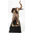 thumbnail image 4 of Majestic Nobility Elephant Trumpeting Bronze Electroplated Figurine With Base Resin Statue, 4 of 4